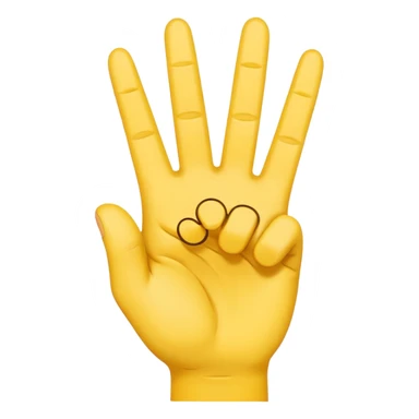 minimalist peace sign hand emoji, yellow, cartoon, two fingers sticker