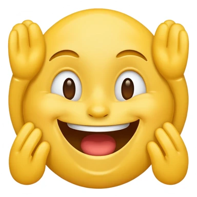 laughing face emoji, classic yellow sticker