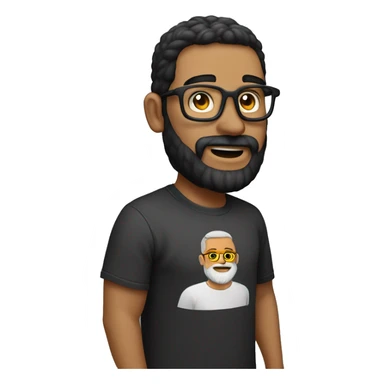 homem de óculos  com barba ecom camiseta cinza preta escrito tubaroes do sul sticker