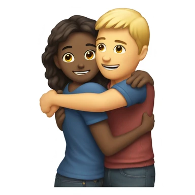 Girl giving a huge hug to a guy sticker