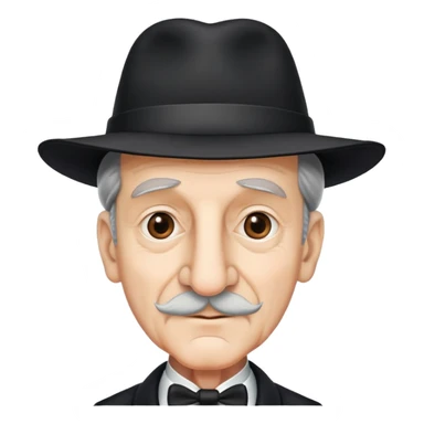 make an older gentleman with a very large nose and black hat sticker