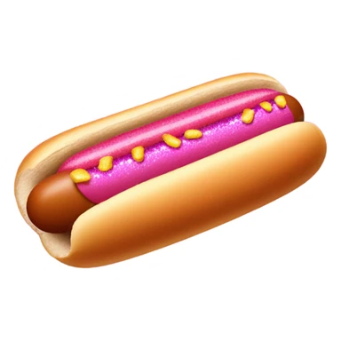 Hot pink ombre with glitter hot dog  sticker