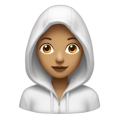 Femme blanche avec une capuche sur la tête  sticker