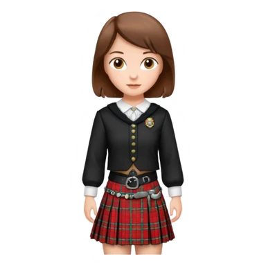female with scottish attaire and brown hair sticker