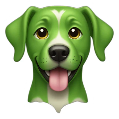 a green dog with his tongue sticking out sticker