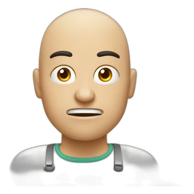 Bald angry canteen staff, arabic, mobcap sticker