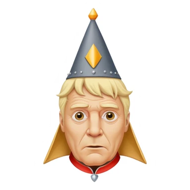 Blond older USA king with dunce cap crown sticker