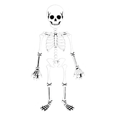 skeleton cartoonish sticker style sticker