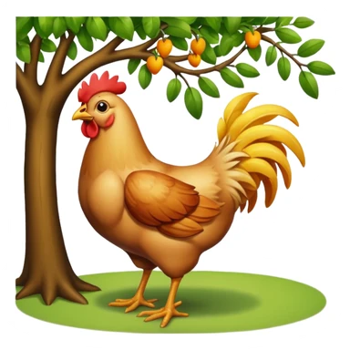 make the chicken bigger and remove the leaves from the tree sticker
