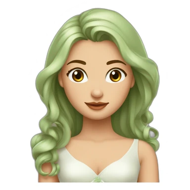 Femme en robe de mariée avec les yeux de couleur verte avec les cheveux lisse et long ainsi qu'un homme en costume avec les yeux marron avec les cheveux boucle mi long chatin foncé sticker