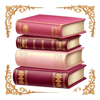 Pastel Reddish-pinkish and gold and white vintage books sticker