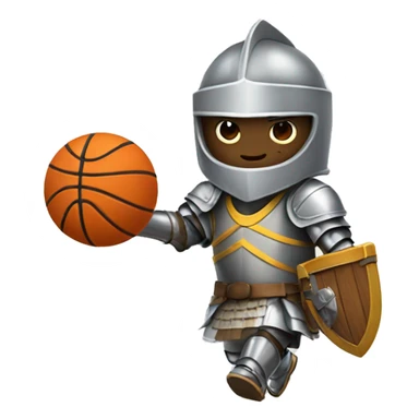Knight playing basketball shooting sticker