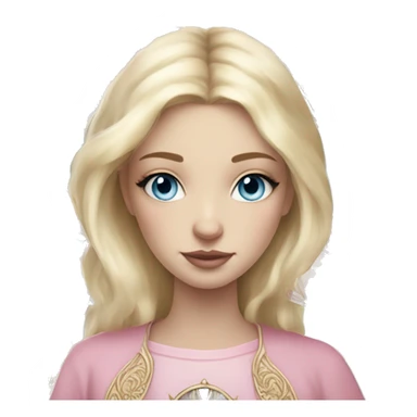 light pink tarot cards magic blonde girl white skin blue eyes  sticker