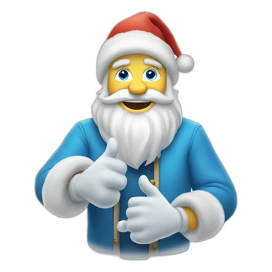 cool Father Frost hands Rock sign sticker