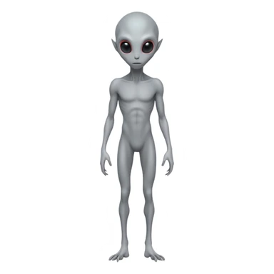 fullbody gray alien direct sideview, no tail sticker