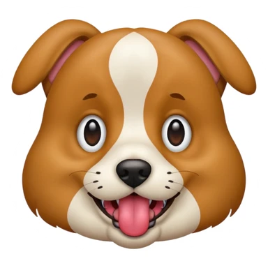 Dog sticking tongue out showing front teeth with squinted eyes sticker
