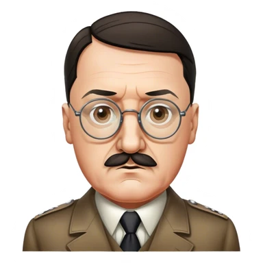 Adolf hitler with glasses   sticker
