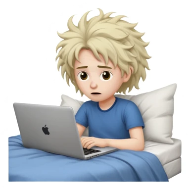 laptop working struggeling in bed sticker