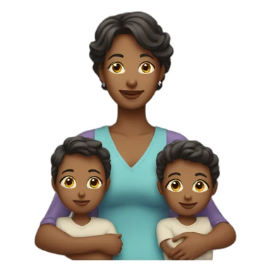 Mom with 3 children sticker