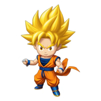 Son goku super saiyan 3 preparing kamehameha sticker