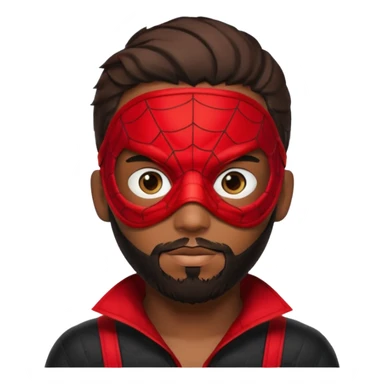 Miles Morales with beard, eye mask, low fade hair cut sticker