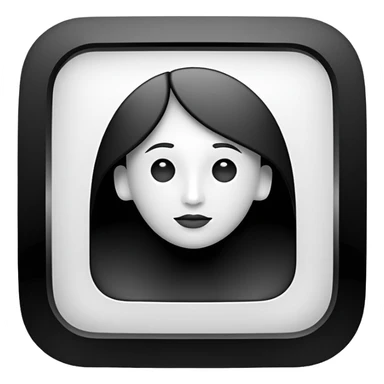 Minimalistic flat vector icon, iOS style, thin black contour on white background. Adobe Illustrator logo "Ai" inside a simple square, clean and modern, no text outside the logo, no shadows. Optionally placed on a minimal computer monitor outline sticker