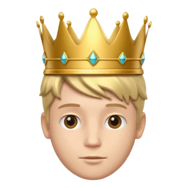 Royal Kid boy with fancy crown head 3d sticker