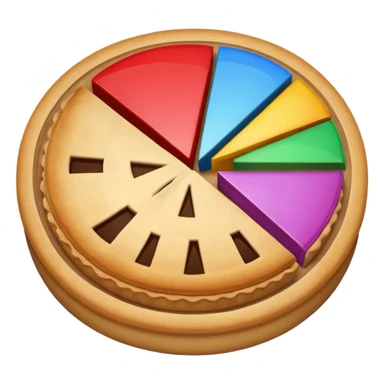 ios style emoji for report consisting bar and pie charts with sparkle around the report sticker