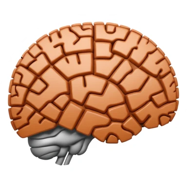 a fuzzy brick inside of a brain sticker