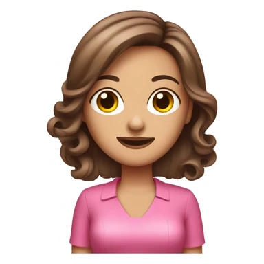 Hair dresser with brown hair pink outfit and hairdryer sticker