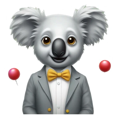 Koala with a clown wig sticker