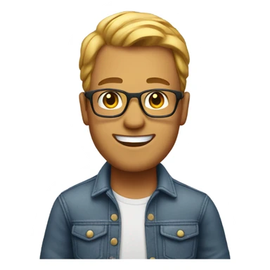 smiling male in casual attire nye  sticker