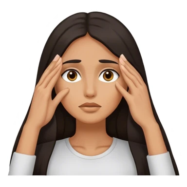 face palm woman with long hair said, hands on the face eyes, not showing her face sticker