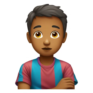 little Boy thinking while keeping his hand on his chin sticker