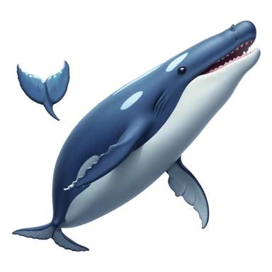 Cinematic Comical Humpback Whale Portrait Emoji, Head tilted dramatically with an exaggeratedly shocked expression, featuring a massive yet graceful body with wide, comically expressive eyes full of playful disbelief and animated pectoral fins, Simplified yet hilariously expressive features, highly detailed, glowing with a slightly sassy oceanic glow, high shine, dramatic yet playful, stylized with an air of cheeky marine mischief, soft glowing outline, capturing the essence of a meme-worthy humpback whale that looks ready to make waves with its hilariously dramatic antics! sticker