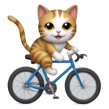 Cat riding bicycle with bi flag sticker