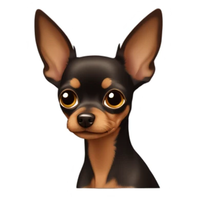 Russian toy terrier with dark brown head with light brown muzzle sticker