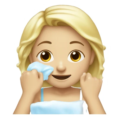Blonde girl washing her face sticker