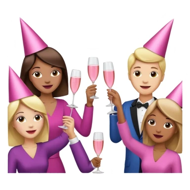 cheers spam pink champagne glases clink sticker