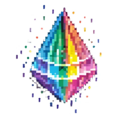 Exclusive member crystal with rainbow prism effect and floating particles sticker