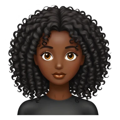 Alluring african woman shiny curly black tousled hair sticker