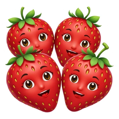 strawberry 🍓 and red kiss 💋 fashioned stylish little emoji for “slay” reaction sticker