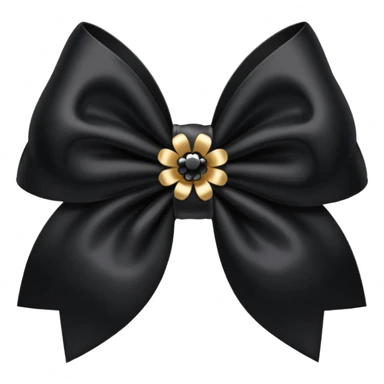 black flower bow with glitter sticker