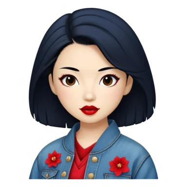 geisha denim jacket sticker