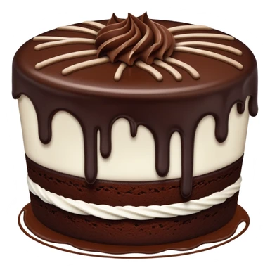 chocolate cake cup with chocolate ganache frosting and white looped drizzle  sticker