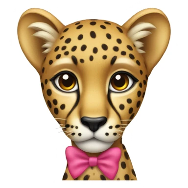 cheetah with a bow sticker