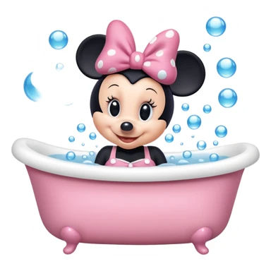 Minnie mouse in bathtub sticker