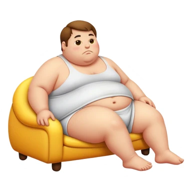 Lazy fat person sticker