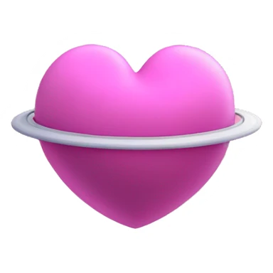 pink heart shape Saturn sticker