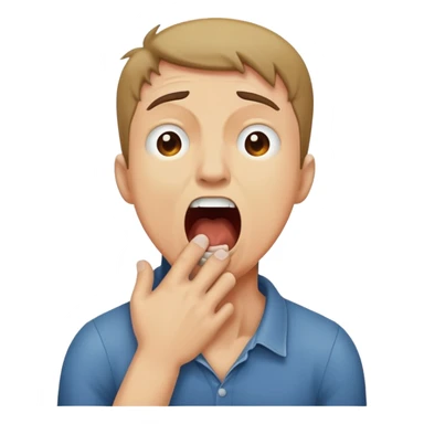 man hugging throat screaming sticker